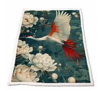 Sherpa Polaire Couverture Grue Couverture Lestée Adulte Chaude Douce Confortable Blanc Plaid Canape Grande Taille 100x130cm pour Plaid Automne Hiver Lit Canapé Outdoor Voyage Cadeau Femme Model-6976