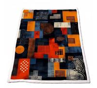 Sherpa Polaire Couverture Simplicité Couverture Lestée Adulte Chaude Douce Confortable Bande Plaid Canape Grande Taille 60”x50” pour Plaid Automne Hiver Lit Canapé Outdoor Cadeau Femme Model-3537