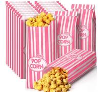Sherr Lot de 1 000 sacs à popcorn jetables en vrac à rayures rétro pour soirées cinéma, Noël, cirque, carnaval, fête, anniversaire, événement, accessoires pour machine (30 ml, rose)