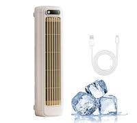 Sherum Rafraichisseur D'air Portable, Briza Ac, Climatiseur Brizac, Refroidisseur D'air Portable Festberg Cooling Ace, Ventilateur Sans Pales, Climatiseur Silencieux à 3 Vitesses (1 pièce Beige)