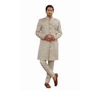 Sherwani de mariage indien pour hommes en tissu jacquard, ensemble de pyjama Indo-Western pour fêtes, Multicolore, 38