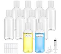 Sheryl&Rain 10 Pièces Flacon Voyage, 80ml Flacon Vide Voyage, Contenant Voyages Kit Avion Cabine Contenant Avion Cabine pour Après-Shampooing Lotion Gel Douche