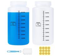 Sheryl & Rain 2 Pièces 1000ml Flacons à Col Large, Flacons Chimiques avec Bouchon à Vis, Bouteilles à Large Col à Produits Chimiques de Laboratoire, Récipient de Rangement, pour Laboratoire, Cuisine