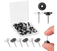 Sheryl&Rain 200 PCS Punaises Noir et Transparente, Longueur 17mm Punaise Murale, Punaise Decorative avec Boîte de Rangement pour Tableau Noir Carte du Monde Tableau Liège Tableau d'Affichage Murale