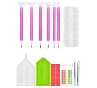 Sheryl&Rain 23 Pcs Diamond Painting Accessoires, Outils De Peinture Diamant, Accessoire Stylo Diamond Painting Kit avec Boîte de Rangement, Colle, Pincettes, Kit Diamond Painting pour DIY Artisanat