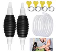 Sheryl&Rain 2Pcs Pompe Manuelle, 4m Pompe a eau Manuelle, Pompe de Transfert Carburant Universelle, Pompe Essence de Transfert de Portable Manuel, Pompe de Siphon à Main pour Essence, Carburant, L'eau