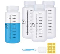 Sheryl & Rain 4 Pièces 500ml Flacons à Col Large, Flacons Chimiques avec Bouchon à Vis, Bouteilles à Large Col à Produits Chimiques de Laboratoire, Récipient de Rangement, pour Laboratoire, Cuisine
