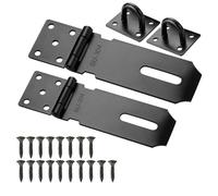 Sheryl&Rain Moraillon de Porte Cadenas, 2pcs Fermoir de Loquet Porte Exterieur, 4 et 5 Pouces Acier Inoxydable Moraillon de Verrou Porte Exterieur avec Vis pour Placard Garage Fermeture Porte(Noir)