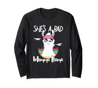 She's a Bad Momma Llama - Mama Funny - Vintage Mom Gift Manche Longue