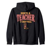 She's A Teacher I Can Tell Western Back to School Sweat à Capuche