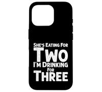 « She's Eating for Two I'm Drinking for Three », « New Baby Reveal » Coque pour iPhone 16 Pro