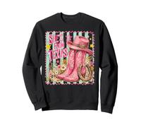 She's from Texas Bottes de Cowboy Roses à Rayures Sweatshirt
