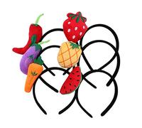 She's Shining Bandeaux De Cheveux En Forme De Légumes - Lot De 6 - Carotte, Aubergine, Poivron, Fraise, Mangue, Melon D'eau