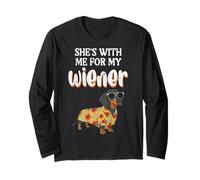 Shes with Me for My Dog Funny Teckel Inappropriate Men Manche Longue