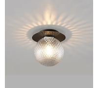 SHESRA Plafonnier en verre transparent noir vintage doré for couloir, plafonnier globe en verre de 15,2 cm, cuisine moderne, proche du plafonnier for porche, hall d'entrée, salle de bain, couloir (Co