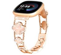 Shesyuki Bracelet en métal, compatible avec Fitbit Versa 4/Versa 3/Fitbit Sense 2/Sense, bracelet de montre en acier inoxydable pour femme