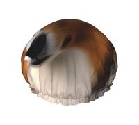 Shetland Bonnet de douche en forme de chien de berger pour femme - Réutilisable et imperméable - Avec sangle élastique - Double couche - Épais - Pour spa, salon, voyage