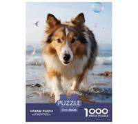 Shetland MoutonPuzzle 1000 Pièces Chien Style Pin-up Coloré, Jeu Éducatif, Jouet 1000 Pièces, Peinture Art, Adultes/Enfants 38x26cm/1000pcs
