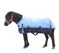 Shetland Poney Couverture de pluie légère 1200D 0 g Bleu clair 1,9 m | Tapis de poney imperméable léger 0 g avec tissu 1200D, plis sur les épaules, surfaix croisés, sangles de jambe amovibles et