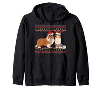 Shetland Sheepdog Noël Sable et Merle Sheltie Holiday Sweat à Capuche