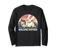 Shetland Sheepdog Rolling Fatties Jeu de Mots pour Amoureux des Chiens Manche Longue