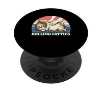 Shetland Sheepdog Rolling Fatties Jeu de Mots pour Amoureux des Chiens PopSockets PopGrip Adhésif