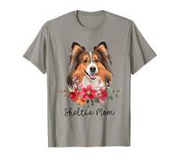 Shetland Sheepdog Sheltie with Flowers Dog Mom Pet Owner T-Shirt