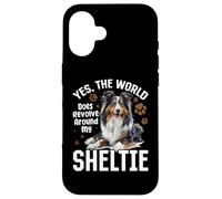 Shetland Sheepdog Sheltie - Yes The World Does Revolve Coque pour iPhone 16