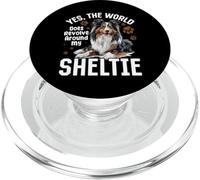 Shetland Sheepdog Sheltie - Yes The World Does Revolve PopSockets PopGrip pour MagSafe