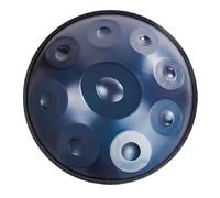 SHEUAO Handpan Drum,22-inch D Minor 9/10/12-Note 432Hz/440Hz Adult Steel Hand Drums(Gold) with Handpan Drum Bag, 2 Test Mallets, Hand Drum Stand,Music Note Stickers,Maintenance Oil Blue-440Hz-9tone