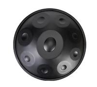 SHEUAO Handpan Drum 9/10/12 Notes,56cm 432Hz/440Hz Tambour À Main en Acier avec Un Support,des Baguettes,De l'huile d'entretien,Un Chiffon De Nettoyage,pour Divertissement Black-432Hz-9tone