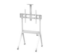 SHEUAO Support TV roulettes Support Tele Mobile pour Téléviseurs Plasma/LCD/LED De 42-86pouces/55-120 Pouces Jusqu'À 150kg/180kg,4 Réglages De Hauteur White-42-86in
