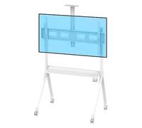 SHEUAO Support TV sur Pied: Pied TV Universel Haut 42-86 Pouces/55-120 Pouces,Support TV roulettes Chariot Meuble TV pour Ecran Pied Télévision Hauteur Réglable Charge 150kg/180kg White-55-120in