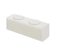SHEUAO Tabouret Pliant en Papier avec Coussin en Polyuréthane,Fauteuil Accordéon Pliable,Banc Rétractable en Papier,Repose-Pieds Moderne,Table D'appoint pour Salon Et Bureau White-2seats