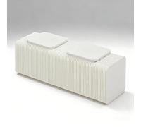 SHEUAO Tabouret Pliant en Papier avec Coussin,Sac De Rangement pour Nœuds, Épaisseur Pliée: Environ 8/10/15/20 Cm,Idéal pour La Maison,Le Bureau,Les Fêtes,Les Expositions White-2seats