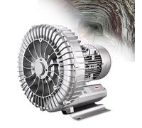 SHEUAO Ventilateur Régénératif Industriel,Souffleur À Anneau pour Étang À Poissons,Monophasé/Triphasé Souffleur À Canal Latéral,Pompe À Air Électrique 1100W/220V