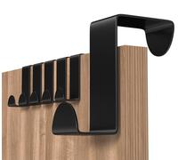 Shexkent Crochet Porte, 6 Pièces Porte Manteau pour Porte Acier Inox Patere Porte pour Porte Standart, Tiroir, Placard Armoire, pour Cuisine Salle de Bains Chambre à Coucher, Noir