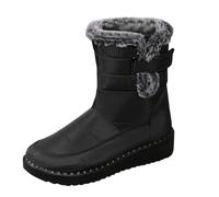 Shfebrinox Bottines de neige d'hiver pour femme - En velours épais - Chaudes - En coton peluche - Confortables - Pour le froid, Noir , 37.5 EU