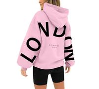 Shffuw 2024 Sweat Femme, Sweat à Capuche, Pull Oversize Casual Sweatshirt, Grande Taille Lettre ImpriméE Sweatshirts avec Poche, Hoodie Femme, Elegant Chic Top, Vetement Femme Solde