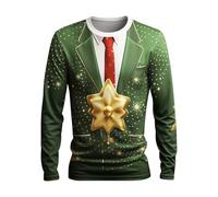 Shffuw Pull De Noel Homme, sous Pull Homme, Laine Drole Le PèRe NoëL Imprimé Pull Moche NoëL DéContracté, Pull en Tricot pour NoëL Doux Sweater Col Rond Pull Chaud Sweats Manches Longues Pullover