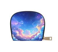 SHFJASBNUMG Blue Cloud Portefeuille à la Mode avec Plusieurs Poches Star Sky Portefeuille en Cuir PU Bleu foncé Cosmos Portefeuille pour Cartes en Cuir imperméable 9 x 11 cm