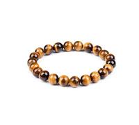 SHFJASBNUMG Bracelet élastique unisexe avec perles œil de tigre marron de 6 à 20 mm, Pierre