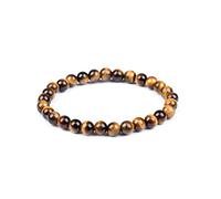 SHFJASBNUMG Bracelet élastique unisexe avec perles œil de tigre marron de 6 à 20 mm, Pierre