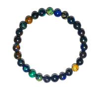 SHFJASBNUMG Bracelet en chrysocolle naturelle de 6 mm | Pierres précieuses naturelles du plexus solaire | Apportez chance, richesse et courage | Protection contre le mal | Cadeau, Pierre