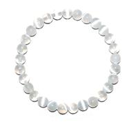 SHFJASBNUMG Bracelet en sélénite blanc de 6 mm | Bracelet de méditation en cristal naturel pour homme et femme | Bijou anti-stress et équilibrage d'énergie | Convient pour petits poignets de 15,2 à