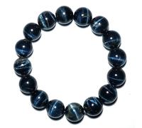 SHFJASBNUMG Bracelet œil de tigre bleu pour homme de 12 mm | Convient pour un poignet d'environ 20,3 cm | Pierres précieuses naturelles du plexus solaire | Apportez chance, richesse et courage |