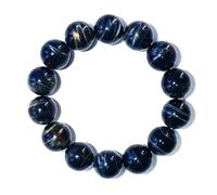 SHFJASBNUMG Bracelet œil de tigre bleu pour homme de 16 mm | Convient pour un poignet d'environ 20,3 cm | Pierres précieuses naturelles du plexus solaire | Apportez chance, richesse et courage |
