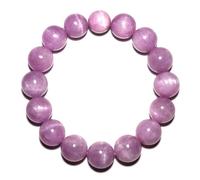 SHFJASBNUMG Bracelet Kunzite de perles naturelles de 14 mm | Noble et unique | Livré avec des perles de rechange et des outils de perles attire la richesse, soulage votre anxiété, unisexe, idéal pour