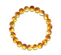SHFJASBNUMG Bracelets en citrine de 8 mm pour femme avec pierres précieuses naturelles pour apporter de la richesse, la motivation et la confiance en soi | Bijoux extensibles spirituels cadeau pour