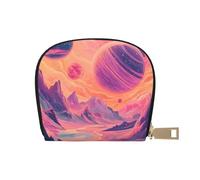 SHFJASBNUMG Cosmic Space Porte-Cartes Tendance avec Plusieurs Poches Système Solaire coloré Portefeuille en Cuir PU Portefeuille planète étoile imperméable 9 x 11 cm